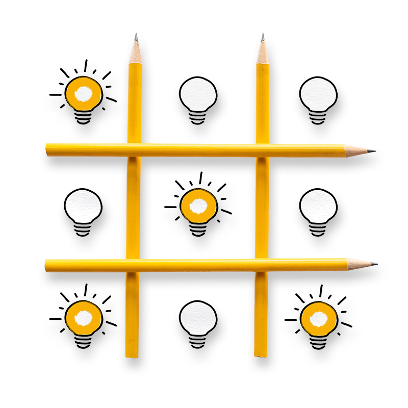 Pencils forming tic-tac-toe grid