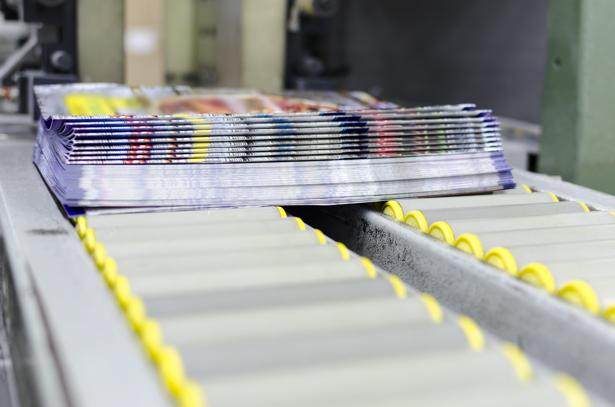 Print shop press printing magazine finishing line